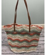 All&#39;asta Striped Woven Crochet-Like &quot;Islander&quot; Tote Bag NEW - €25,31 EUR