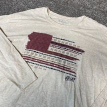 Ariat Shirt Mens Large Long Sleeve T-Shirt Flag Work Wear America - £16.87 GBP