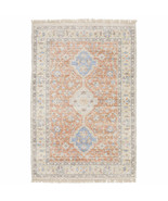 8 X 10 Blue and Orange Oriental Hand Loomed Area Rug With Fringe - $980.66 CAD