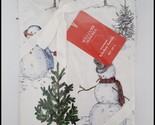 NEW Williams Sonoma Set of 2 Snowman Towels 30&quot; x 20&quot; - $34.99