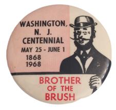 1968 Washington New Jersey Centennial Pinback Button Brother of the Brus... - $17.03