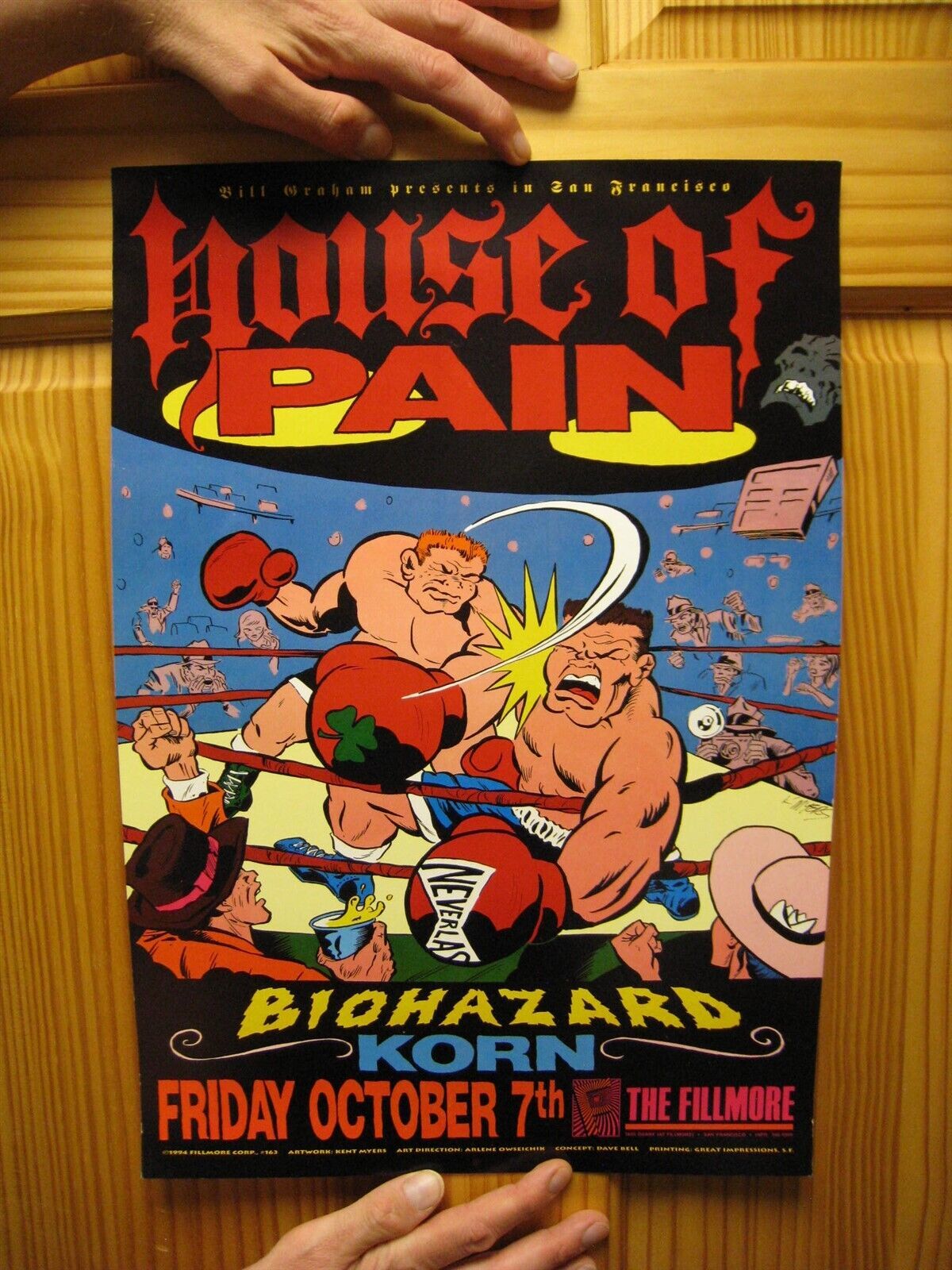 House Of Pain Poster Biohazard Korn Fillmore October 7 Boxers in Wrestli... - $67.49
