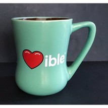 Lovable Heart Ible Coffee Mug Cup Green Heavyweight Tall Minimalist Romance - $14.85