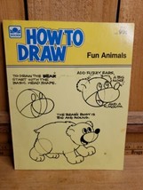 How To Draw Fun Animals Vintage 1983 Golden Book - £11.64 GBP