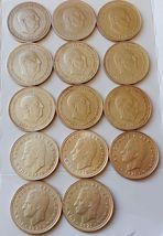 14 pièces 1 peseta Période diverse (période de la République espagnole Francisco - £64.34 GBP