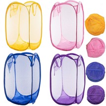 Mesh Popup Laundry Hamper, 4 Pack Foldable Portable Dirty Clothes Basket... - $25.99