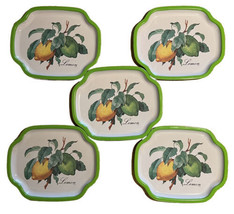 Lemon Tree Tin Metal Serving Tray Plate, Vintage, Made in Japan, 7.5&quot; Set of 5 - £23.72 GBP