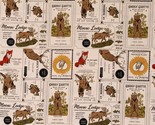 Cotton The Great Outdoors Vintage Forest Advertising Fabric Print BTY D4... - $15.95