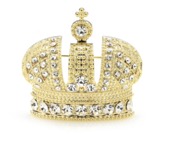 Jubilee queen crown brooch vintage look broach gold silver plated pin k16 new - £17.87 GBP