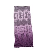 Vintage 90s Crochet Purple Shimmer Lined Ombre Lace Crochet Midi Skirt s... - $41.32 CAD