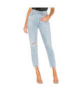 Agolde Blue 90s Mid Rise Loose Fit Distressed Light Wash High Rise Jeans... - $44.49