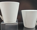 (2) Crate &amp; Barrel Room Service Mug Set White 3 5/8&quot; Handle Drink Coffee... - £26.45 GBP