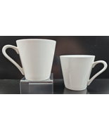 (2) Crate &amp; Barrel Room Service Mug Set White 3 5/8&quot; Handle Drink Coffee... - £26.35 GBP