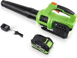 Leaf Blower Cordless With 4.0Ah 20V Rechargeable Battery And Fast, Silkwalks - £62.77 GBP