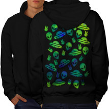 Alien UFO Sublime Fantasy Sweatshirt Hoody Green Man Men Hoodie Back - $20.99