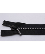 12&quot; Separating Zipper - Black Small Rhinestone Swarovski® Crystals U001.06 - $25.95