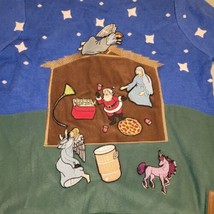 Tipsy Elves Ugly Christmas Sweater Nativity Manger Kegger With Moveable Pieces  - £22.27 GBP