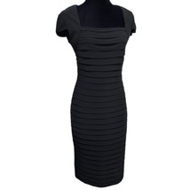 Adrianna Papell Black Square Neck Formal Sheath Stretch Cocktail Dress S... - $49.99