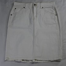 Gloria Vanderbilt 10 White Stretch Denim Jean Pencil Womens Straight Skirt - £14.34 GBP