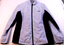 New Balance Jacket Womens SMALL Striped Blue White Mesh Lined Running  2278 - $22.12