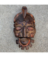 Tiki Wood Mask Decoration African Tribal Wall Handmade - £30.67 GBP