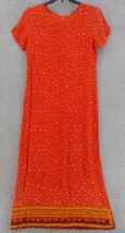 Urban Safari Womens Long Dress Sz M Pullon Multicolor Orange Short Sleeve Nwot - £19.51 GBP