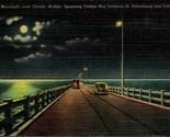 1952 Vintage Lino Cartolina - Midnight Sopra Gandy Ponte - Tampa Bay Flo... - £16.32 GBP