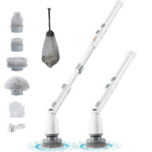 VEVOR Electric Spin Scrubber Cordless Cleaning Brush 4 Heads for Bathroom Floor - £31.31 GBP