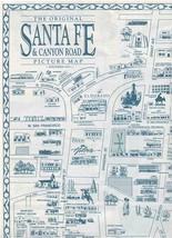 The Original Santa Fe &amp; Canyon Road Picture Map New Mexico 1975 - $27.72