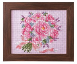 Cosmo Peony Bouquet Seasonal Flower Arrangement Cross Stitch Kit - $34.95