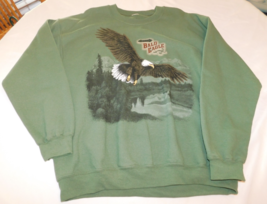Unbranded Long Sleeve Sweat Shirt Size See Measurements Bald Eagle Green... - $34.64