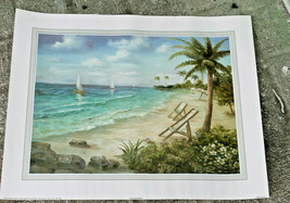 Vivian Flasch Secluded Beach TROPICAL Print  Unframed 2000 Arthur Kaplan... - £15.47 GBP