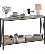 Gray Console Table, 47&quot; Gray Entryway Table With Storage, 2-Tier Narrow,... - $69.98