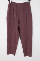 Vtg 90s LL Bean M Purple Pull-On 100% Cotton High Waist Pants Canada - £21.93 GBP