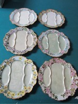 Fabulous Jean Pouyat Limoges France 1900&#39;s Floral 6 Asparagus Plates Compatible - £374.32 GBP