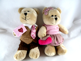 Starbucks 2007 Bearista 58th 59th Edition Valentines Couple Plush Set Bears Pink - £12.65 GBP