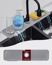 5° Slope Kitchen Sink Splash Guard Silicone Mat Gray 5x24in 1pc Faucet Tray - €10,88 EUR