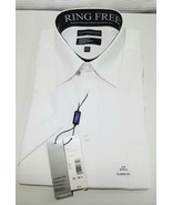 Covington Mens White Performance Classic Fit Short Sleeve Dress Shirts ... - £20.54 GBP