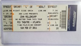 John Mellencamp - Original 2011 Unused Whole Full Concert Ticket - £11.27 GBP