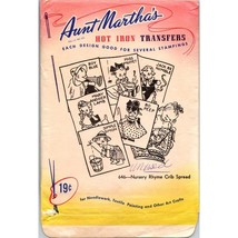 Vintage Aunt Martha&#39;s Hot Iron Transfers 646 UNUSED Nursery Rhyme Crib Spread - £9.91 GBP