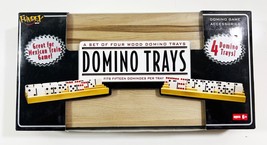 Fundex Domino Trays Set of 4 Solid Wood Game Accessory (BRAND NEW SEALED) - £14.68 GBP