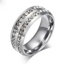 Ring Color: Black,Ring Size: 8 - I Trust You Ring Double Row Channel Set CZ Ston - $54.69 CAD
