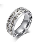 Ring Color: Black,Ring Size: 8 - I Trust You Ring Double Row Channel Set... - $54.69 CAD
