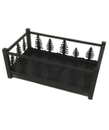 Partylite Forest Friends Metal Candle Holder Woods Trees Black Cutout Cabin - £22.54 GBP