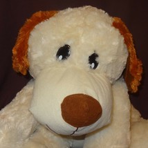 Huge Puppy Dog Pillow Floppy Plush Stuffed Animal 34&quot; Long Toy Factory Cream  - £29.67 GBP