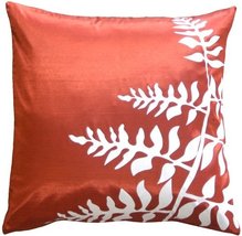 PILLOW DÉCOR Red with White Bold Fern 20&quot; Throw Pillow - £27.40 GBP