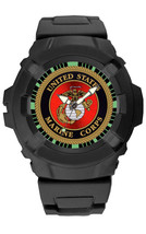 MENS TACTICAL WATCH USMC MARINE CORPS LOGO RED FACE 24E - £28.00 GBP