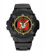 MENS TACTICAL WATCH USMC MARINE CORPS LOGO RED FACE 24E - $34.95