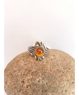 Baltic Amber rings Cabochon Bezel set Oval Round silver ring Organic Fos... - £25.74 GBP