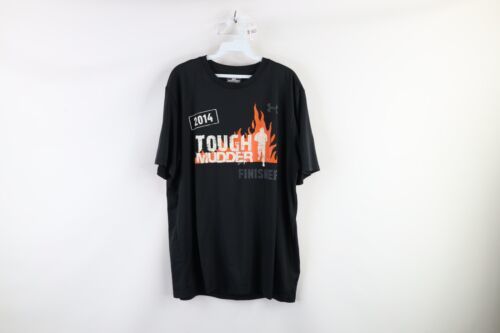 Under Armour Mens XL 2014 Tough Rudder Short Sleeve T-Shirt Black Polyester - $19.75